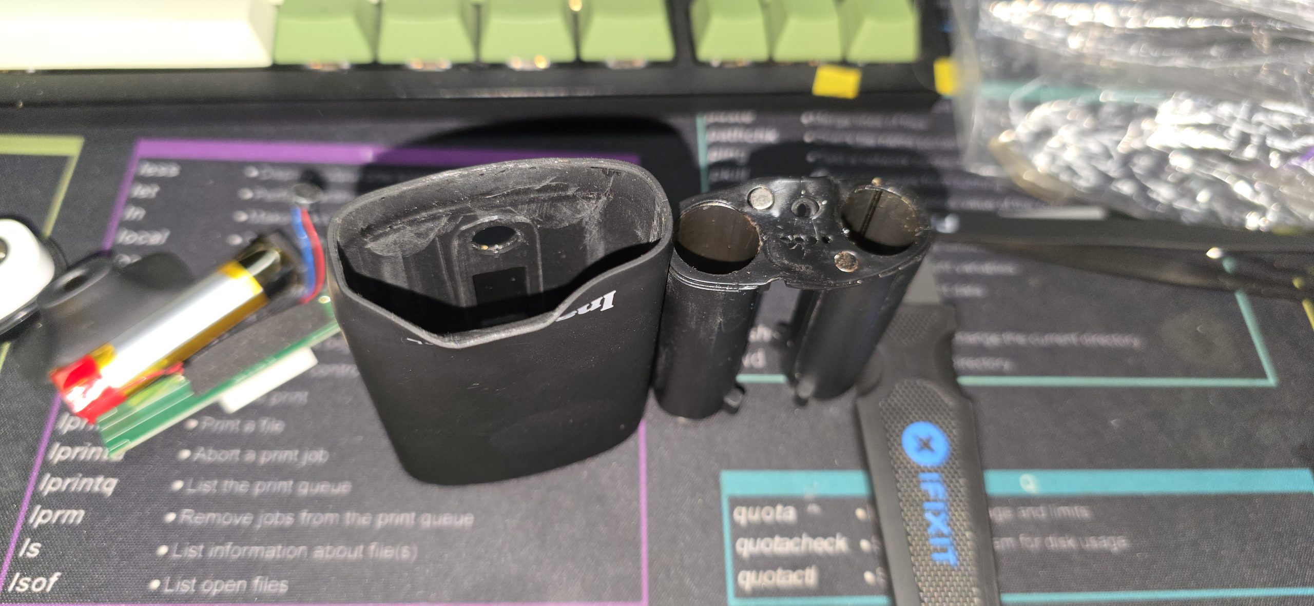 The casing after the heat treatment. It warped significantly during the opening process.